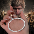 wholesale 9999 Pure Silver Cuff Bracelet with the Popular Black Myth Wukong's Tight Hoop Spell, Ancient Craftsmanship, Great Sage Equalling Heaven's Golden-Hooped Rod Jewelry-0-9