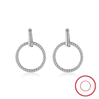 wholesale S925 Sterling Silver Diamond-Studded Hollow Round Earrings Factory Direct Wholesale-Platinum>925 Silver