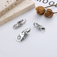 wholesale S925 Sterling Silver Vintage Antique Mechanical Bear Skull Rose Pattern 3D Universal Double-Ended Clasp-YP099/skull buckle about 2.4 grams