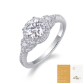 wholesale 925 Silver Fashionable and Elegant Ring for Women, Niche Market, Ready Stock, Cross-border Hot Seller, 1 Carat Moissanite Ring Wholesale-0-1