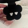 wholesale 925 Sterling Silver French Sweet Bow Pearl Earrings Versatile Small Design High-end Earrings-0-5