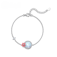 wholesale 925 Silver Autumn and Winter New Sweet Popular Plum Blossom Bracelet, Simple and Fashionable, Niche and Versatile Gift Wholesale-Thick Silver Platinum 925 Silver