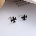 wholesale S925 Sterling Silver Korean Style Trendy Internet Celebrity Cross Stud Earrings, Fashionable Street Punk Versatile Earrings-0-0