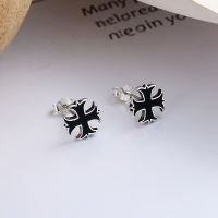 wholesale S925 Sterling Silver Korean Style Trendy Internet Celebrity Cross Stud Earrings, Fashionable Street Punk Versatile Earrings-YFR074/approx. 1 gram 925 silver