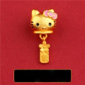 wholesale Metal material: Old gold Vietnamese sand gold KT cat cartoon bow tie KT cat pendant with large hole, lucky bead, DIY bracelet, leather cord accessory-0-19