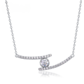 wholesale S925 Silver New Luxury Minimalist Moissanite Necklace Collarbone Chain Festival Gift Wholesale-0-0