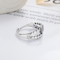 wholesale S925 Sterling Silver European and American Black Drip Glue Personalized Temperament Fashion OL Versatile Niche Trend Open Ring-0-2