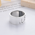 wholesale S925 Silver Antique Vintage Cloud Tide Pavilion "Heaven Rewards the Diligent" Trendy Fashion Minimalist Niche Design Versatile Ring-0-2