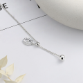 wholesale S925 Sterling Silver Zircon Inlaid Pig Nose Round Ball Tassel Necklace, Ins Fresh Daily Korean Style Versatile Collarbone Chain-0-1