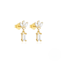 wholesale S925 Sterling Silver Vintage Pearl Earrings For Women, Small Drop Style With Rhinestones And Elegant Tassel Design-Gold#1 925 Silver