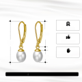 wholesale S925 Sterling Silver D-Shaped Clasp Pearl Earrings, French Retro Natural Freshwater Pearl Earrings-0-1