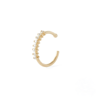 wholesale S925 Sterling Silver Zircon Nose Ring, Ear Bone, And Cartilage Ear Cuffs For Trendy Individuals-Single gold #3