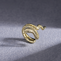 wholesale 925 Sterling Silver Snake Ear Cuff for Women, Ear Clip for No Piercing, Trendy and Chic New Style-Copper plated with gold (single)