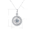 wholesale S925 Sterling Silver Cross-Border Fashionable Round Micro-Paved Moissanite High-End Pendant Necklace Small Batch Wholesale Jewelry-0-6