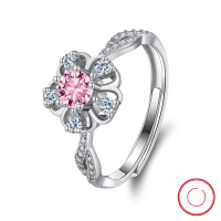 wholesale S925 Sterling Silver Cloud-Pull Jewelry Ring, Light Luxury Top-Grade Ultra-Sparkling Zircon Egg-Shaped Bridal Ring-Platinum, detachable, approximately 3.0g Adjustable