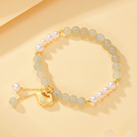 wholesale Real shot of a silver and Hetian jade Ruyi bracelet for women, featuring a luxurious and versatile design with freshwater pearl tassels-Hetian Jade Pearl Ruyi Bracelet/9.99g&gt;SL010625