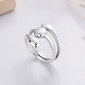 wholesale S925 Sterling Silver European and American Cross-Border Ins Minimalist Personality Temperament Aloof Style Niche Trendy Openable Ring-0-0