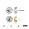 wholesale S925 Sterling Silver Moissanite Stud Earrings for Women, High-End Feeling, Ear Piercing Care, Trendy Wholesale Ear Accessories, TikTok Live Hot-Sellers-0-0