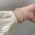 wholesale 925 Silver Round Bead Lucky Bead Pure Silver Stackable Bracelet Simple and Versatile Smooth Bead Bracelet S7427-0-1
