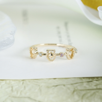 wholesale S925 Sterling Silver Duli Pearl Versatile Niche Ring, Summer Hollowed-out Design High-end Sense New Ring for Women-Amethyst + Sky Blue Topaz Ring  Size 6