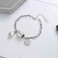 wholesale S925 Sterling Silver Korean-style Geometric Grid Cylinder Bead Round English Charm Creative Bracelet for Women-0-1