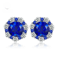 wholesale S925 silver jewelry new inlaid 80 nm blue earrings-0-0