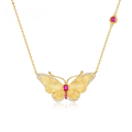 wholesale S925 Gold-Plated Metal New Fashion Butterfly Collarbone Chain High-End Textured Pulled Necklace for Women Wholesale Customization-0-0