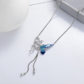 wholesale S925 Silver Fashion Cross-Border Snake Butterfly Enamel Light Luxury Niche Creative Design Trendy Necklace-0-0
