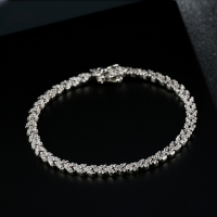 wholesale Metal 15mm Round Wheat Spike Chain Bracelet, Versatile High-End Spring Summer Seasonal 15-19cm-White [wheat ear bracelet] 17cm