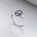 wholesale S925 Sterling Silver Cloud Tide Pavilion Trendy Punk Street Style Striped Ring Surface Cross Personalized Creative Open-End Ring-0-0
