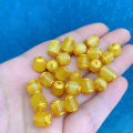 wholesale S925 Gold-Plated Silver Natural Beeswax Spacer Bead Barrel Bead Planet Bead Drop Pendant DIY Accessories Bracelet Semi-Finished Product-0-2
