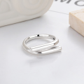 wholesale S925 Sterling Silver Irregular Line Geometric Open Ring Creative Trendy Ins Style Index Finger Ring-0-2