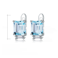 wholesale S925 Silver Fashionable Light Luxury Minimalist Natural Topaz Stud Earrings Gemstone Earrings-0-0