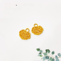 wholesale S925 gold-plated auspicious bean leaf pendant charm DIY semi-finished crystal jewelry accessory-0-4