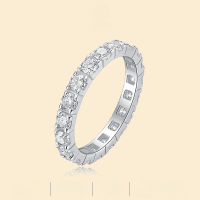 wholesale S925 Silver Utopia Ring Moissanite Fashion New Women's Ring Cross-border Hot Selling Closed Band Wholesale from Source-3.0m Moissanite Mido No. 7