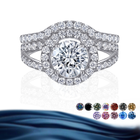 wholesale S925 Sterling Silver Cross-Border Wholesale 15-Carat Moissanite High-End Stackable Ring Set Women's Silver Jewelry Accessories Men's-White US 7