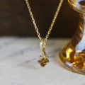 wholesale Metal geometric pendant with a luxurious retro diamond design, crafted from coffee-colored zircon for an exquisite and sophisticated collarbone necklace-0-3