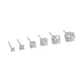 wholesale S925 Sterling Silver 405 Korean Version Ins Niche Design Minimalist Versatile Four-Prong Setting Zircon Textured Stud Earrings for Women-0-5