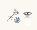 wholesale Metal material first: Classic six-prong moissanite stud earrings for women, OEM custom sampling, ODM processing with provided samples, drawings, or models-0-7