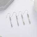 wholesale Metal S990 Silver Retro Aged Black Myth: Wukong Staff Long Earrings Creative Fashion Earrings-0-0