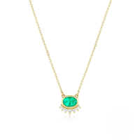 wholesale S925 Silver Metal Egg-shaped Zircon-encrusted Paperclip Pendant Necklace, Trendy Ins Accessory-Gold-Style 2 925 Silver