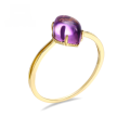 wholesale 9K Gold Japanese Light Luxury New Product, Irregular Amethyst, Rhombus Teardrop Ring, Dropshipping-0-0