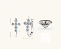 wholesale Silver Plated Gold Amazon Cross Hot Selling Moissanite Earrings for Women U-Shaped Personality Hip Hop Ear Clips-0-6