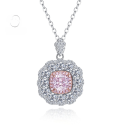 wholesale S925 Sterling Silver New Design 6*6 High Carbon Diamond Pendant Women's Small Luxe Style Necklace-0-0