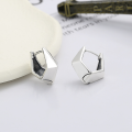 wholesale S925 Sterling Silver Geometric Faceted Polygonal Irregular Design Rhombus Ear Clasp Trendy Sweet and Cool Style Ear Accessories-0-0