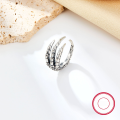 wholesale 925 Silver Cross-border Exclusive Ins High-end Niche Halloween Trendy Retro Dragon Claw Open Ring for Women-0-2