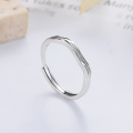 wholesale S925 Sterling Silver Korean Style INS Trend Minimalist Textured Open Ring Fashionable Statement Ring Accessory-0-0