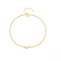 wholesale S925 Sterling Silver Seven-prong Row Zircon Bracelet, Light Luxury Versatile Summer Trendy Ins Accessory-Gold 925 silver