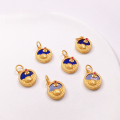 wholesale S925 silver gold-plated chain connector pendant bracelet bead DIY semi-finished new product with natural lapis lazuli accessories-0-3
