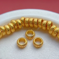 wholesale Metal material: 925 ancient silver gold-plated fittings, engraved coiled small gold circle, six-syllable mantra spacer, meteorite surface, twist spacer bead DIY-0-9